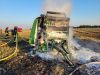 Brand Strohpresse auf Feld