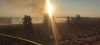 Brand Strohpresse auf Feld